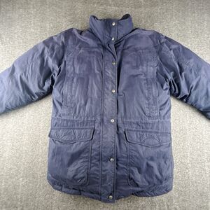 Vintage L.L. Bean Baxter State Goose Down Parka Womens Sz M Navy Blue NO HOOD